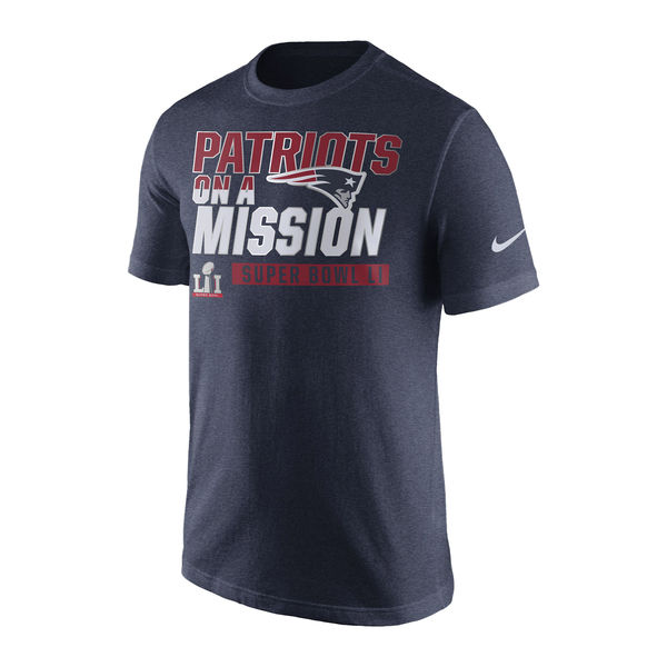 New England Patriots Nike Super Bowl LI Bound On a Mission T-Shirt - Navy